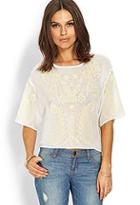 Forever21 Sheer Embroidered Top
