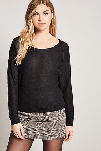 Forever21 Boat Neck Purl Knit Sweater