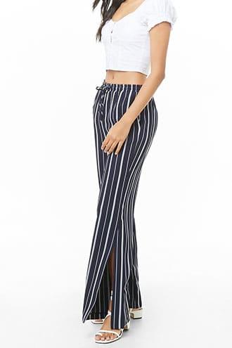 Forever21 Drawstring Striped Palazzo Pants