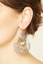 Forever21 Antique Gold Cutout Chandelier Earrings