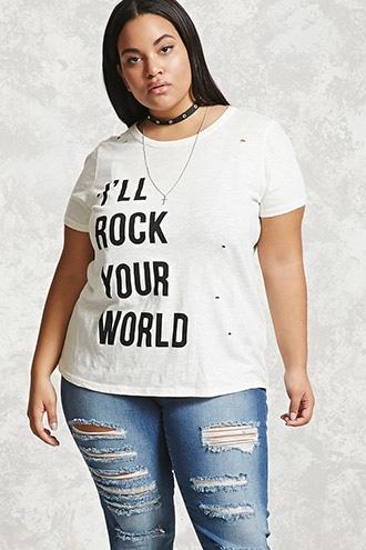 Forever21 Plus Size Rock Your World Tee