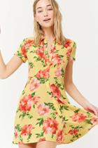 Forever21 Floral Button-front Shirt Dress