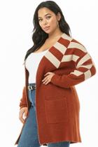 Forever21 Plus Size Striped Brushed Open-front Cardigan