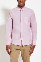 21 Men Men's  Pink Buttoned-collar Cotton Shirt