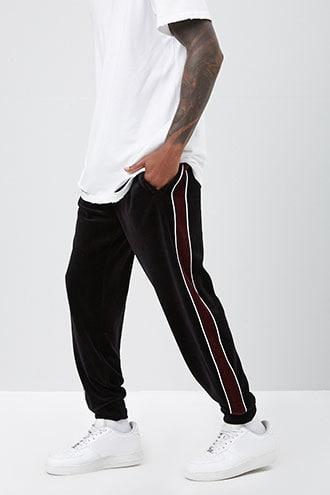 Forever21 Striped Velour Joggers