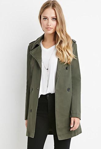 Forever21 Double-breasted Trench Coat