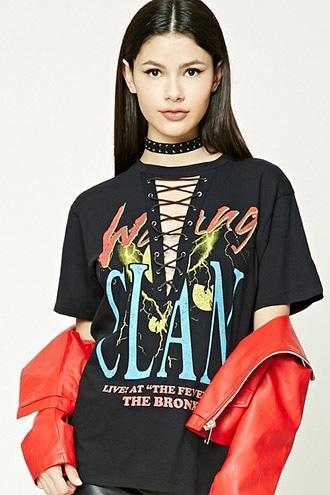 Forever21 Wu-tang Graphic Lace-up Tee