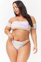 Forever21 Plus Size Watercolor High-leg Bikini Bottoms