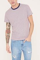 21 Men Men's  Pink & Navy Striped Cotton-blend Tee