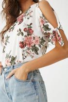 Forever21 Floral Split-sleeve Top