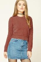 Forever21 Women's  Fuzzy Knit Crop Top