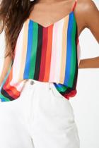 Forever21 Boxy Multicolor Striped V-neck Cami