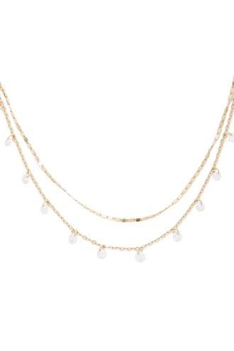 Forever21 Cz Charm Layered Necklace