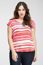 Forever21 Plus Size Striped Web-back Top