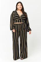 Forever21 Plus Size Striped Cropped Wrap Top