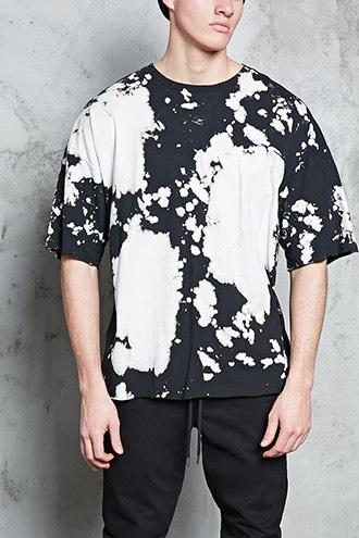 Forever21 Bleach Wash Drop-shoulder Tee