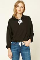 Forever21 Women's  Black Cowl Neck Pullover