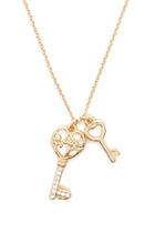 Forever21 Key Charm & Rhinestone Pendant Necklace