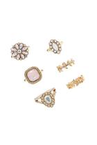 Forever21 Gold & Clear Faux Stone Midi Ring Set