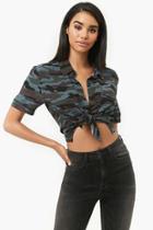 Forever21 Step-hem Camo Shirt