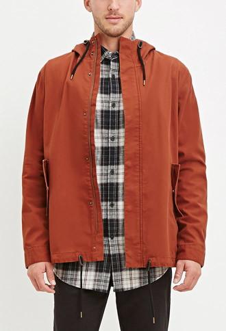 21 Men Men's  Hooded Utility Jacket (rust)