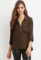 Forever21 Zip-front Pocket Shirt