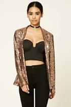 Forever21 Women's  Sequined Longline Blazer