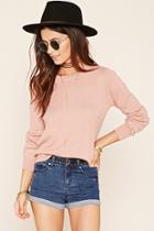 Forever21 Women's  Mauve Long-sleeved Sweater Top