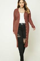 Forever21 Plus Women's  Rust Plus Size Button-down Cardigan
