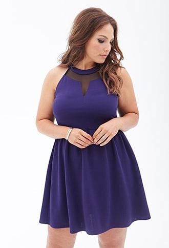 Forever21 Mesh-inset Halter Dress