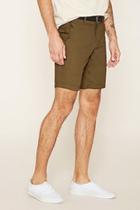 21 Men Men's  Olive Woven Chino Shorts
