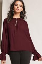 Forever21 Ruffle Bell-sleeve Top