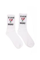 Forever21 Men In Loving Memory Rose Print Crew Socks