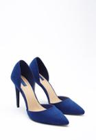 Forever21 Women's  Pointed Faux Suede Pumps (bright Cobalt)