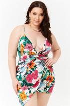 Forever21 Plus Size Floral Twist-front Surplice Dress