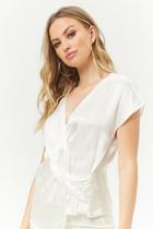 Forever21 Satin Twist-front Top