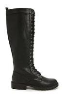 Forever21 Faux Leather Knee-high Combat Boots