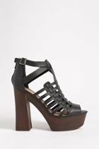 Forever21 Qupid Faux Leather Caged High Heels