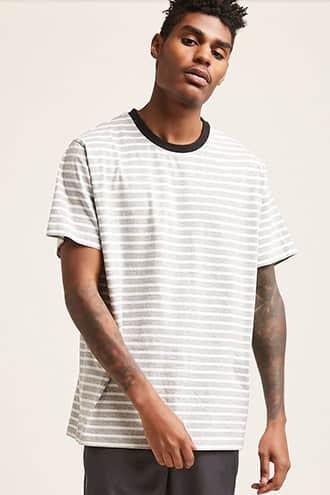 Forever21 Heathered Striped Tee
