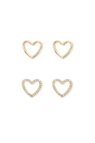 Forever21 Cutout Heart Stud Earring Set
