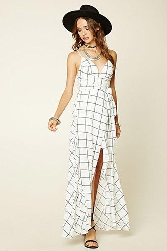 Forever21 Women's  Selfie Leslie Wrap Maxi Dress