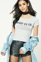 Forever21 Women's  Whatever Graphic Boxy Tee