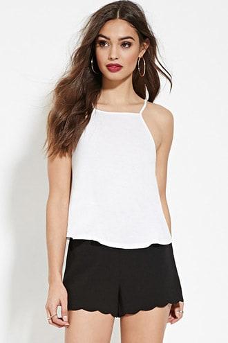 Forever21 Scalloped-hem Shorts