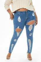 Forever21 Plus Size Distressed High-waisted Skinny Jeans
