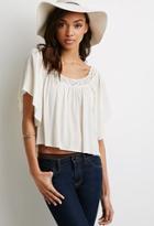 Forever21 Crocheted Off-the-shoulder Gauze Top