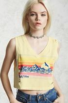 Forever21 High Vibes Graphic Crop Top