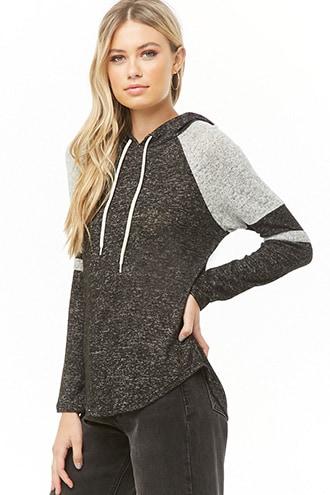 Forever21 Varsity Striped Hooded Top