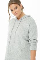 Forever21 Plus Size Marled Hooded Raglan Sweater