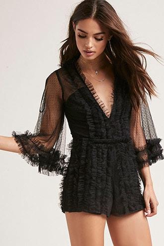 Forever21 Swiss-dot Mesh Romper