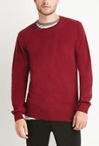 21 Men Thermal Knit Sweater (burgundy)